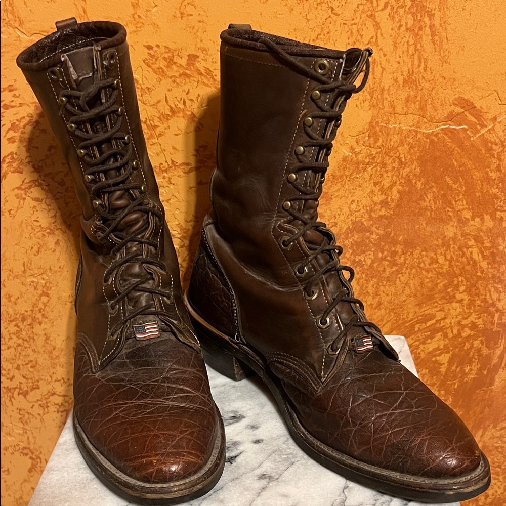 Chippewa Dark Brown Lace-Up Leather Work Boots - Picture 4 of 16